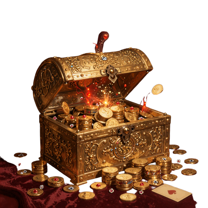 Goldene Lucky Box Schatztruhe mit Edelsteinen und Mystery-Belohnung bis &euro;15.000