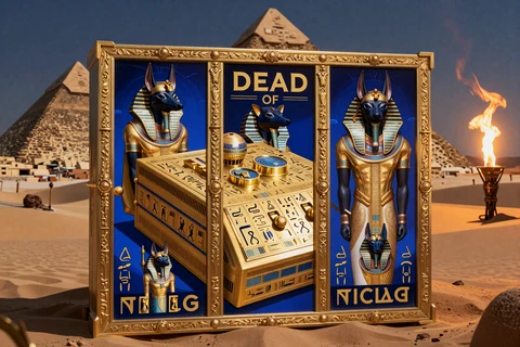 Book of Dead Slot mit &auml;gyptischem Tempel und goldenem Buch