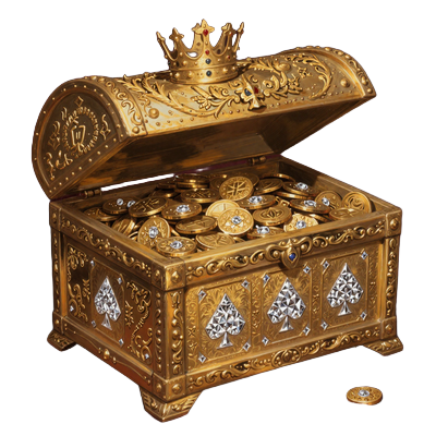 Goldene Truhe mit Karo-Symbol - dritter Bonus mit gro&szlig;em Raubzug-Match